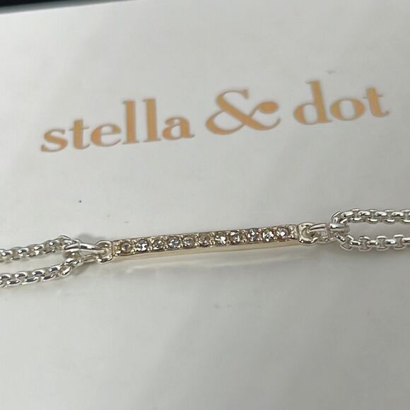 STELLA & DOT Pavé Wishing Bracelet Silver NIB - Picture 1 of 3